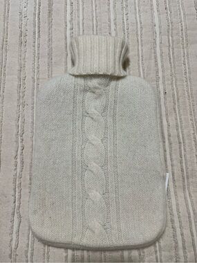 NWT Restoration Hardware Cream Cable-Knit Cashmere Hot Water Bottle Set